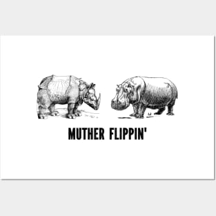 Flight of the conchords, muther flippin rhymenocerous vs hiphopopotamus Posters and Art